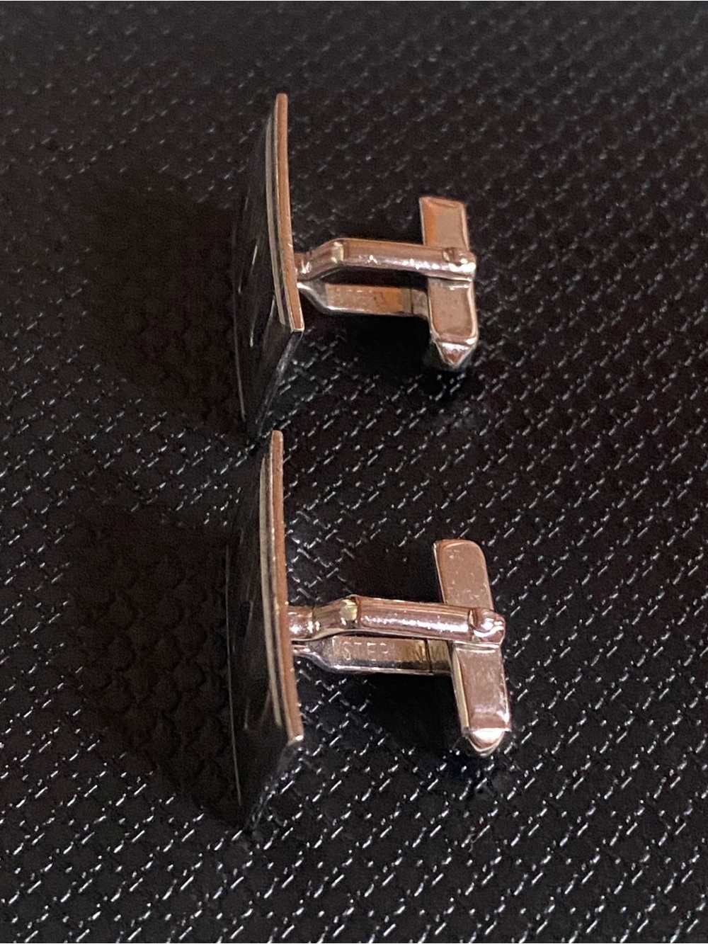 Vintage men’s brushed Sterling Silver cufflinks - Picture 3 of 7